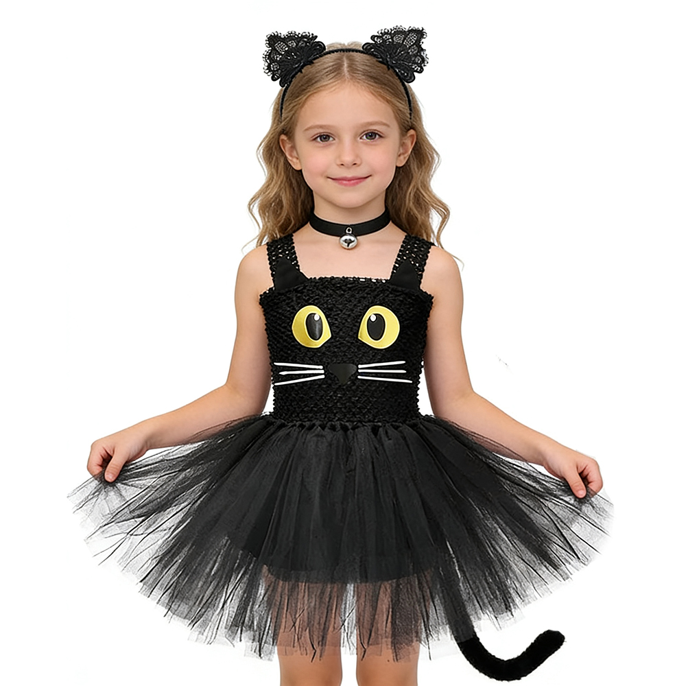 Baby Tutu Skirt - Girls Black Cat Tutu Dress Children