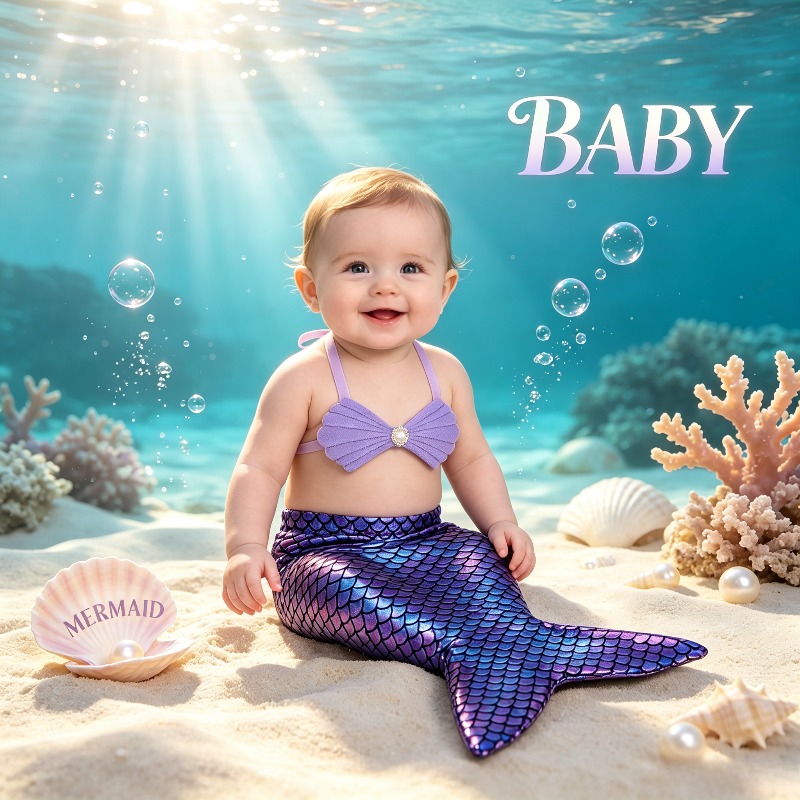 Baby Clothing Usa - Newborn Mermaid Cosplay Costume, Baby Shower