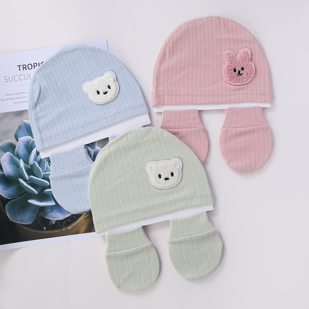 3Pcs/set Cotton Newborn Hats C - огляд і ціна Baby Mittens Scratch