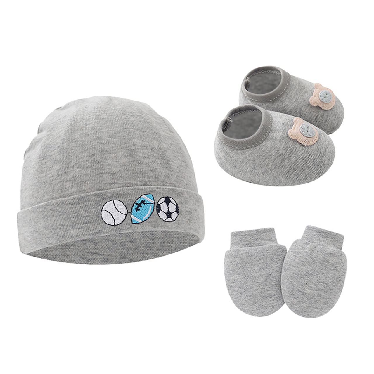 3pcs Baby Hat Gloves Shoes Set - огляд і ціна Baby Mittens Scratch