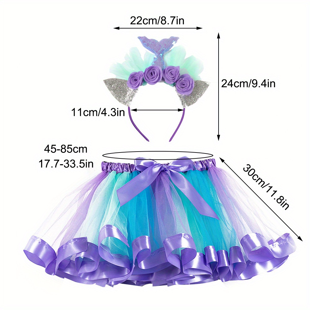 Girls' Mermaid Hairdband Mesh  - огляд і ціна Baby Tutu Skirt