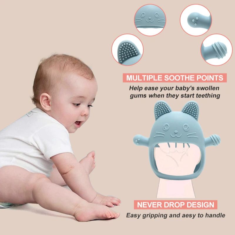 1PC Baby Silicone Teethers Glo - огляд і ціна Baby Mittens Scratch