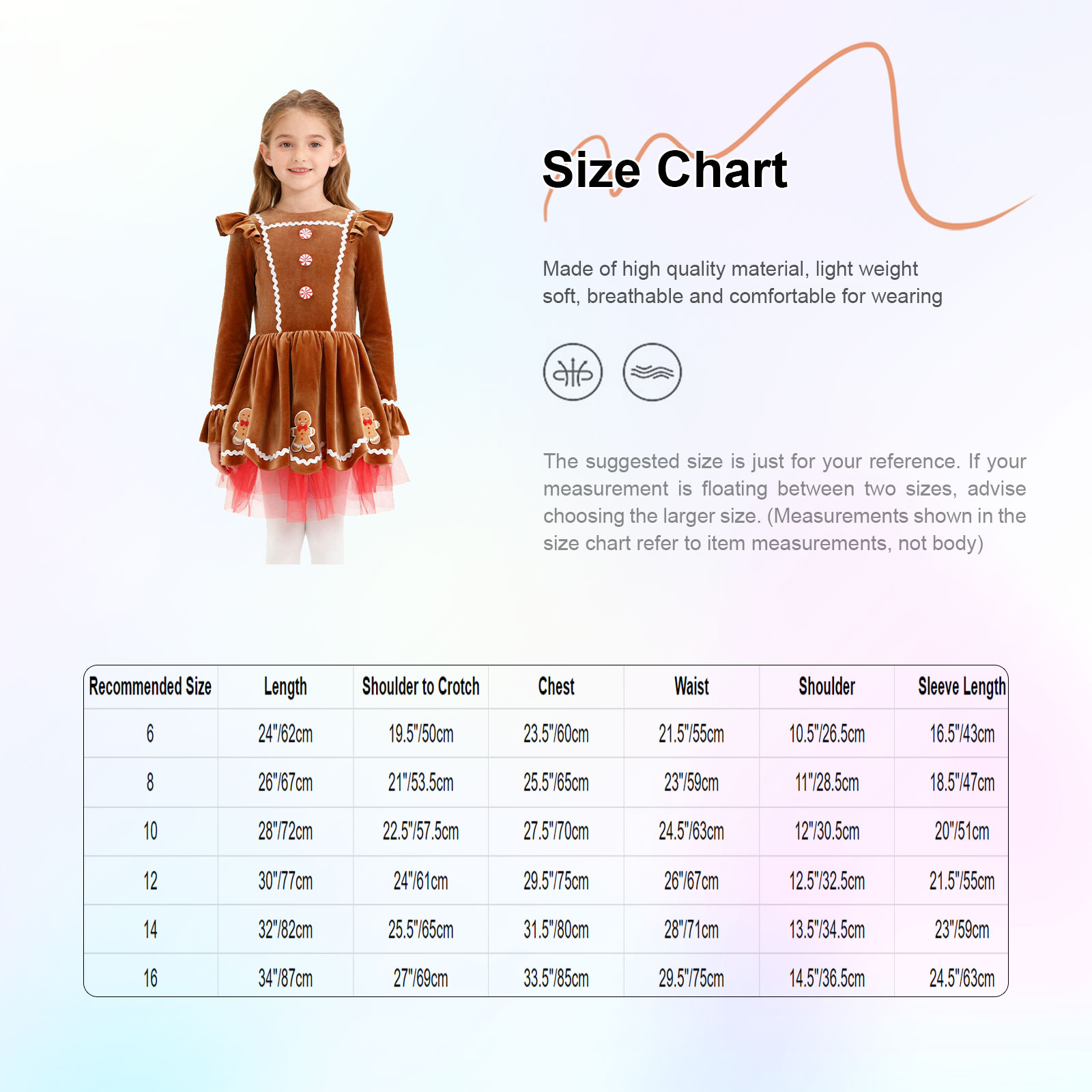 Girls Gingerbread Costume Cute - огляд і ціна Baby Tutu Skirt